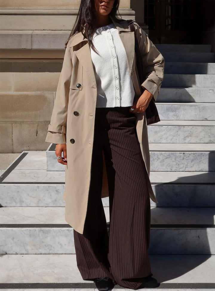 Rose | Women’s belted trench coat with lapel collar and tie waist