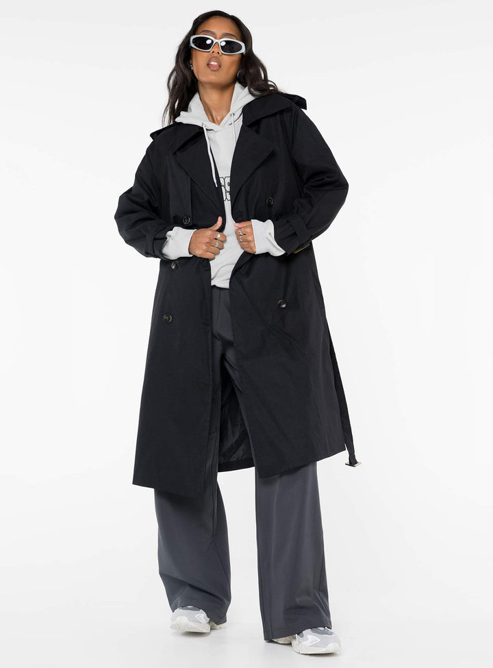 Alena | Women’s oversized trench coat with removable belt and back split