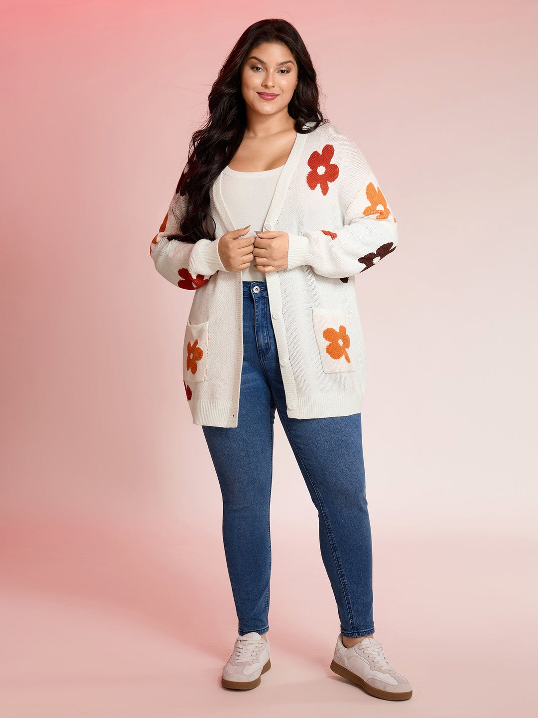 Destiny | Women’s floral button-front knit cardigan