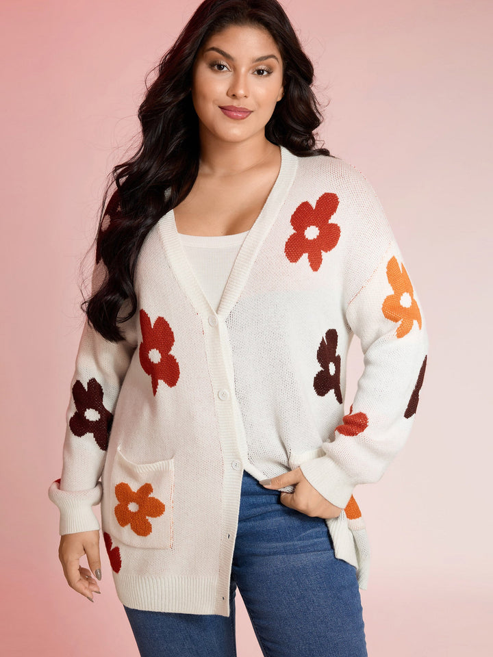 Destiny | Women’s floral button-front knit cardigan
