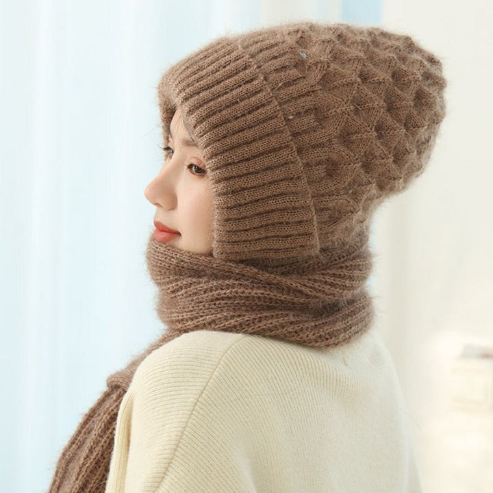 Selwen | Women’s integrated knit cap scarf with a soft ear-covering design