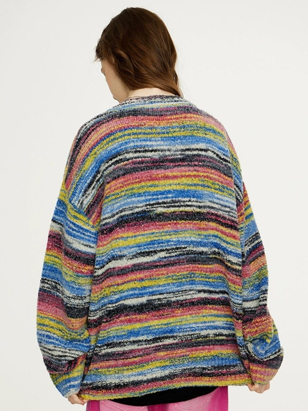 Ashley | Women's knitted colorful striped cardigan