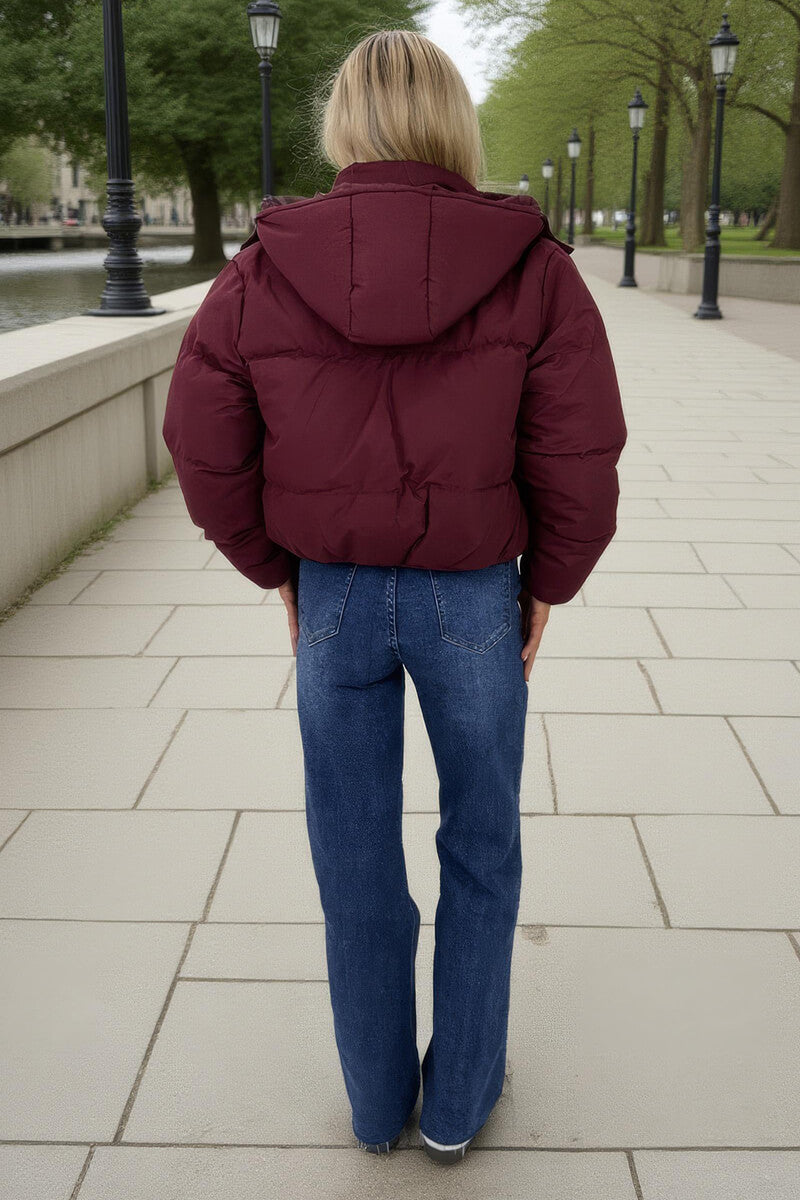 Lumen | Women’s hooded short puffer jacket