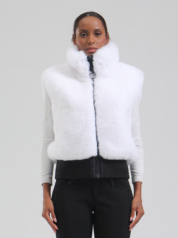 Darcie | Women’s fleece ski vest with high-pile texture and relaxed winter shaping