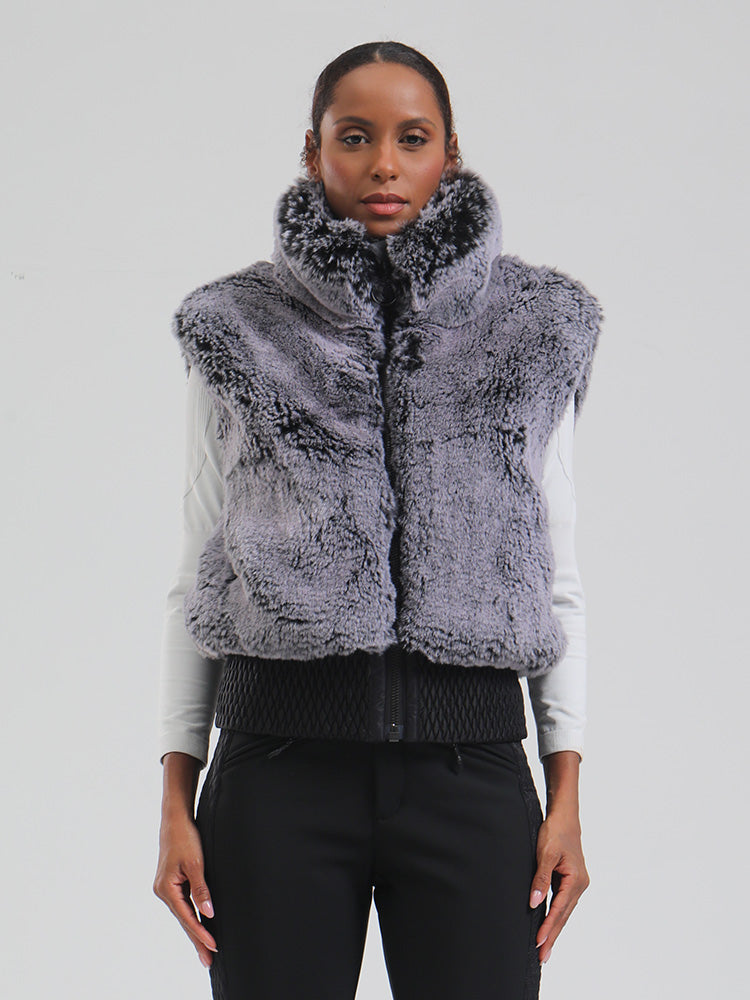 Darcie | Women’s fleece ski vest with high-pile texture and relaxed winter shaping