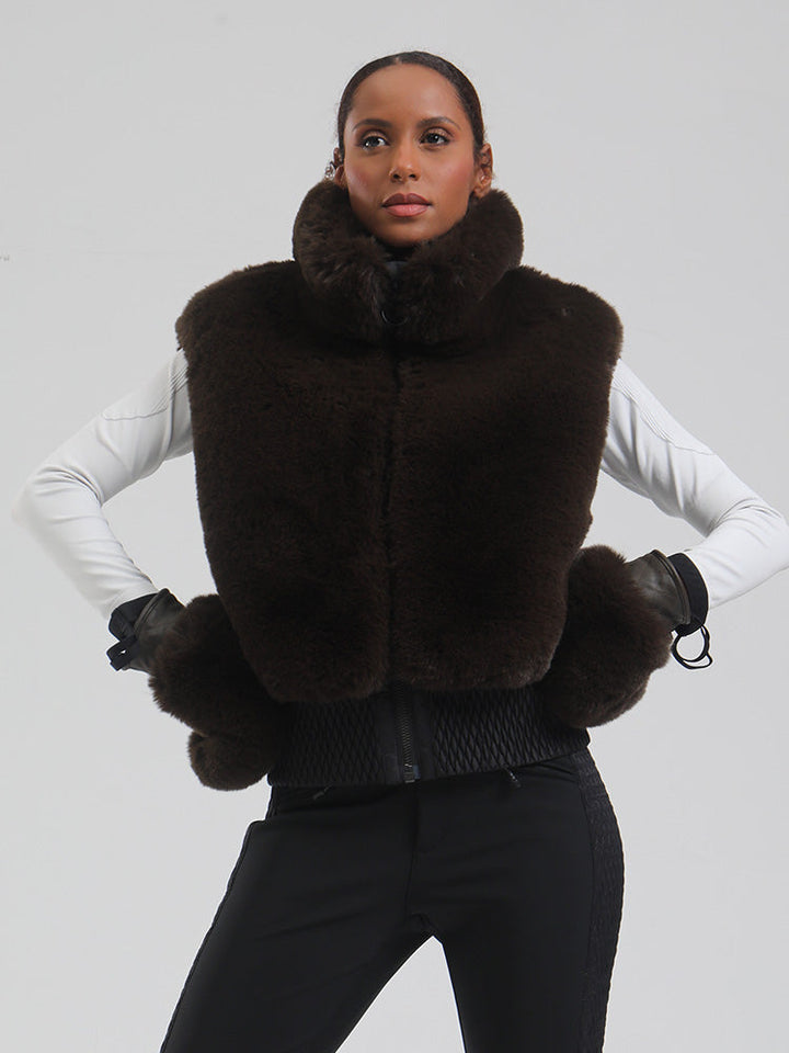 Darcie | Women’s fleece ski vest with high-pile texture and relaxed winter shaping