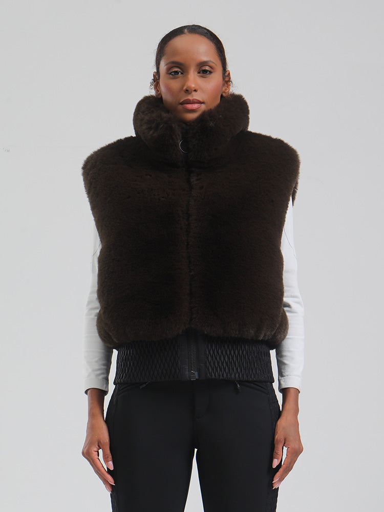 Darcie | Women’s fleece ski vest with high-pile texture and relaxed winter shaping