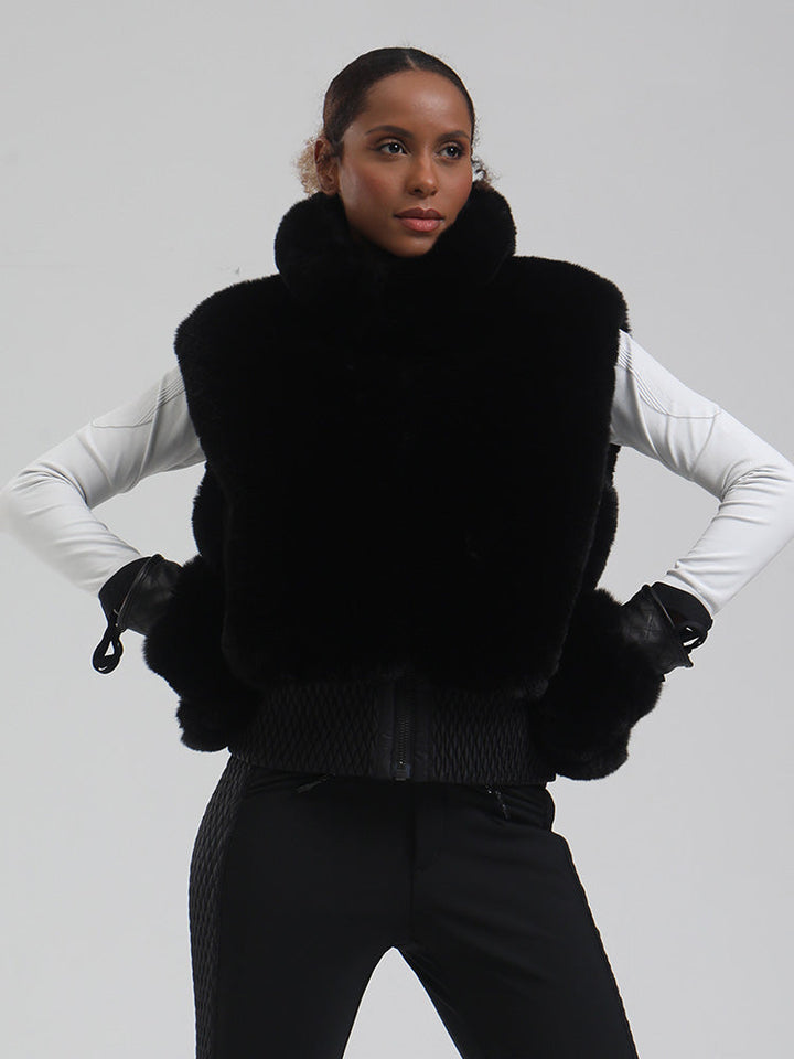 Darcie | Women’s fleece ski vest with high-pile texture and relaxed winter shaping