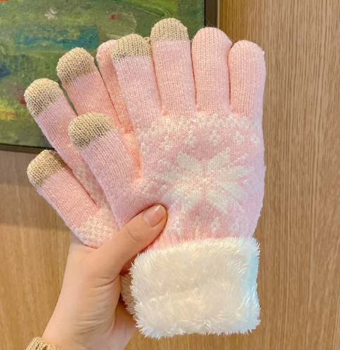 Avarin | Women’s knit touchscreen gloves with a soft double-layer winter design