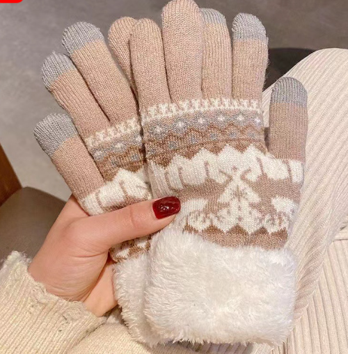 Avarin | Women’s knit touchscreen gloves with a soft double-layer winter design