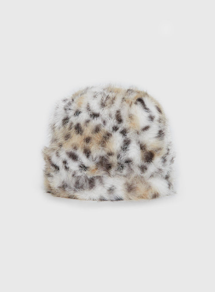 Kendra | Women’s faux fur fluffy leopard print hat