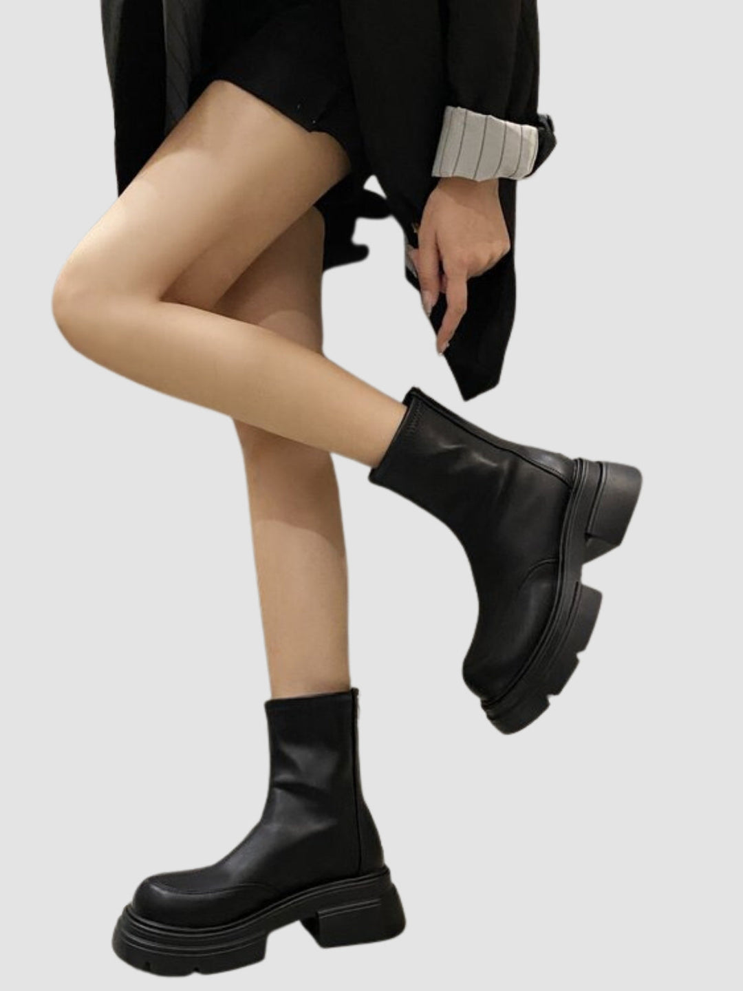 Celine | Women's black thick slim boots