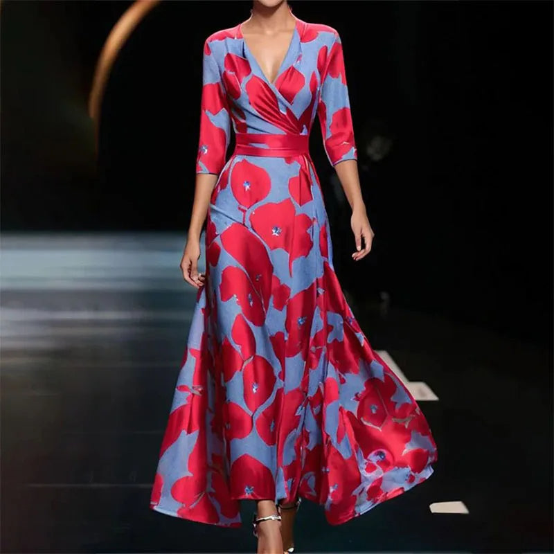 Cassidy | Elegant floral print maxi dress
