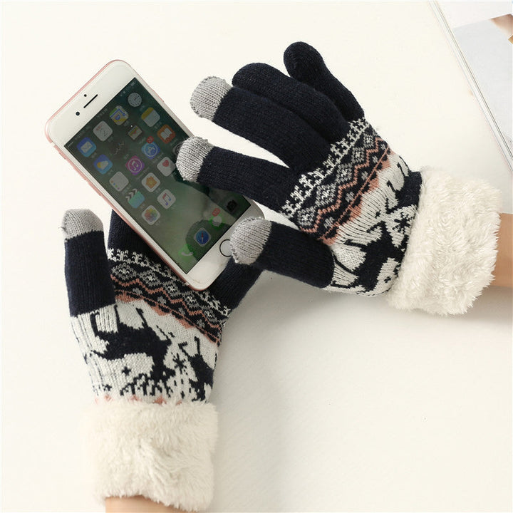 Avarin | Women’s knit touchscreen gloves with a soft double-layer winter design