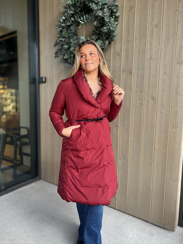 Kylene | Women’s wrap coat with a relaxed silhouette and shawl collar