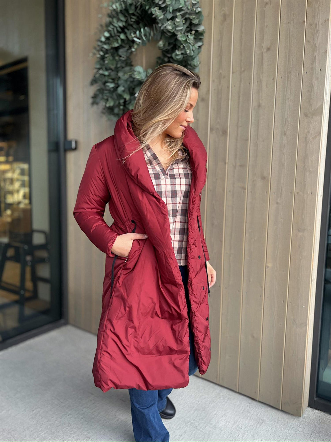 Kylene | Women’s wrap coat with a relaxed silhouette and shawl collar