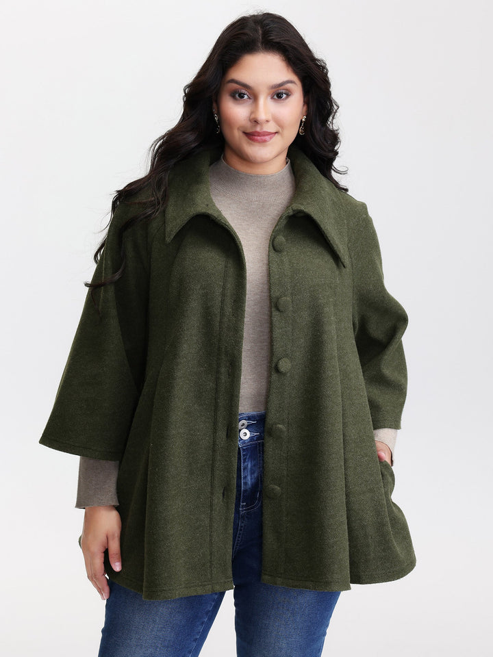 Prudence | Women’s flared sleeve A-line button coat