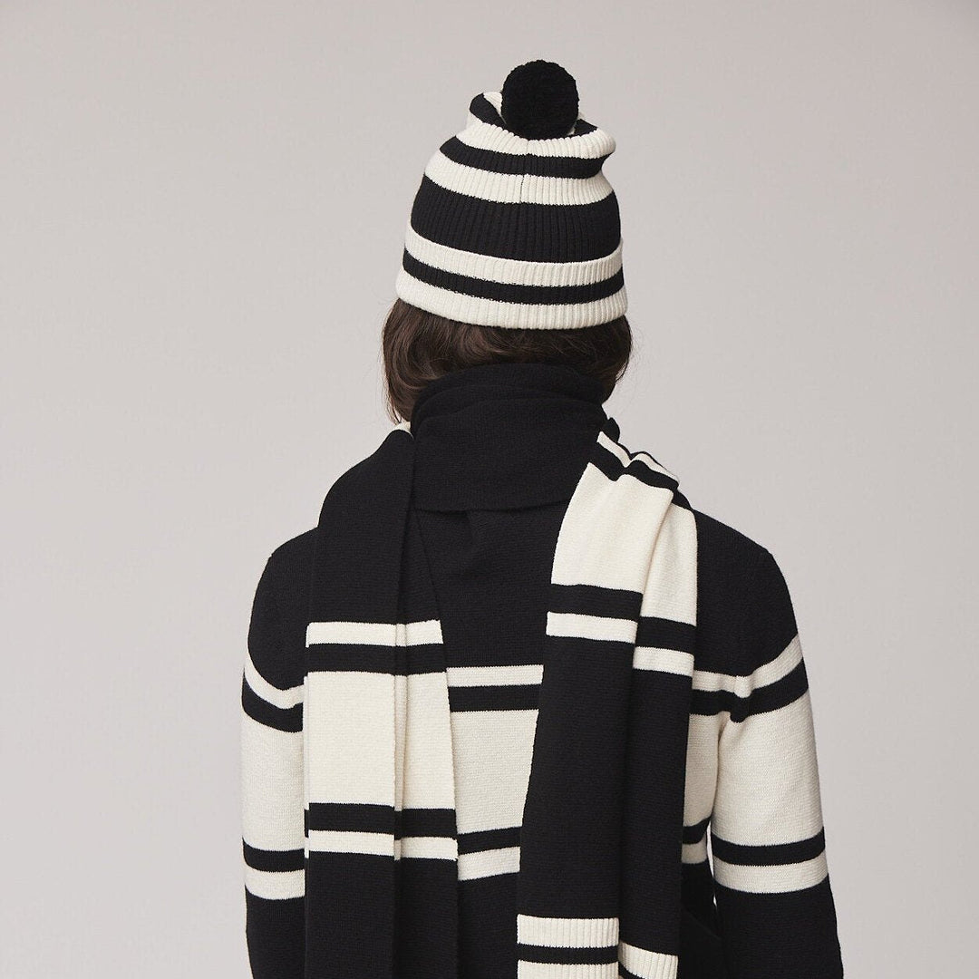 Mavlyn | Women’s striped knit beanie with a soft folded cuff