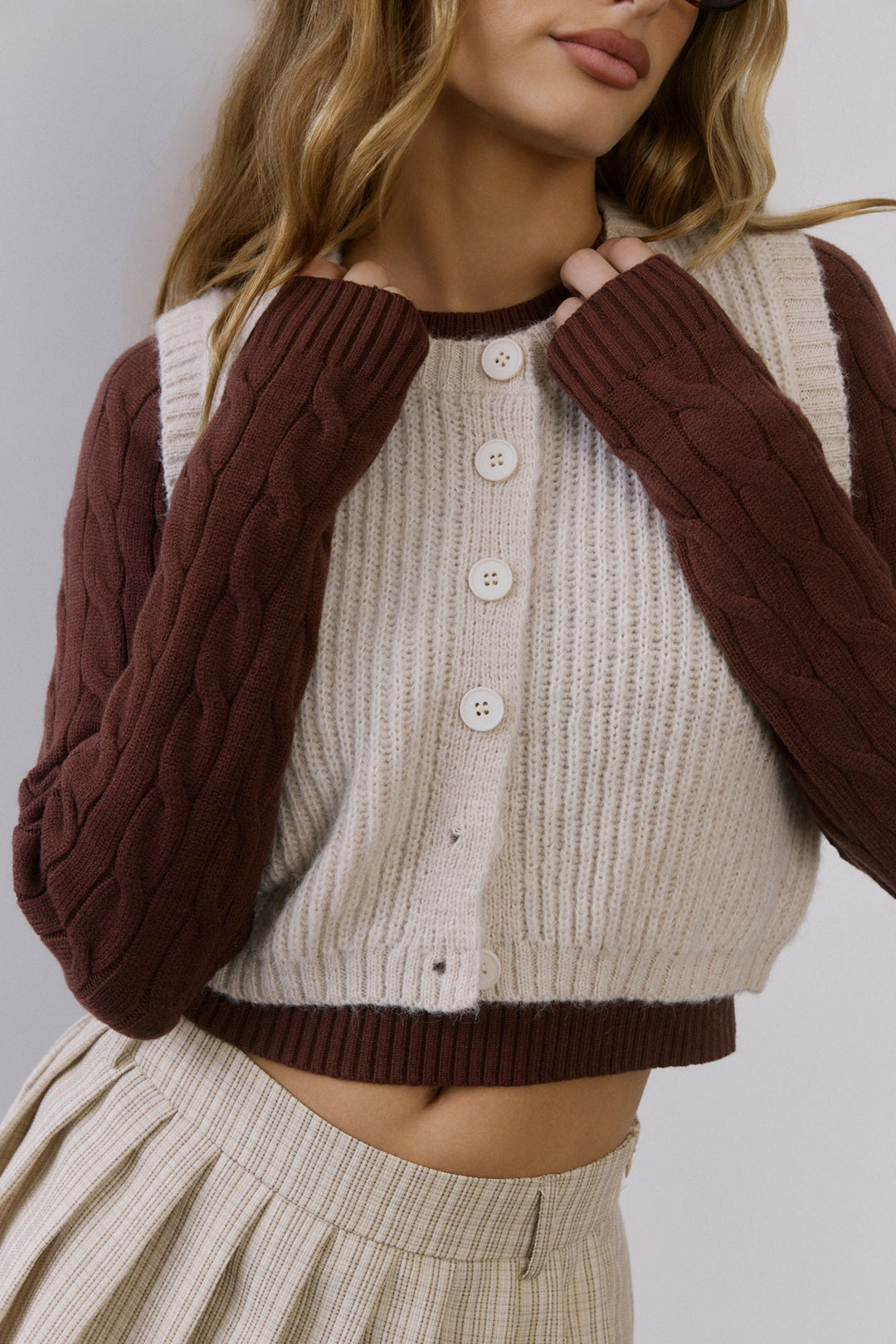 Clara | Women’s knit vest with button-front design