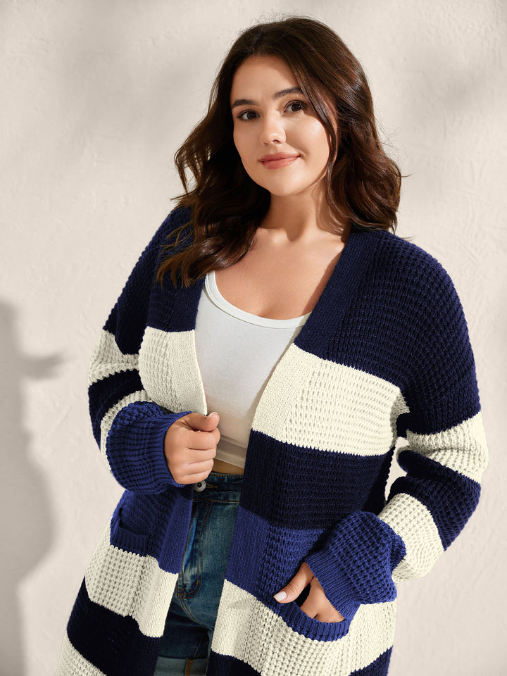 Brylee | Women’s open-front striped knit cardigan