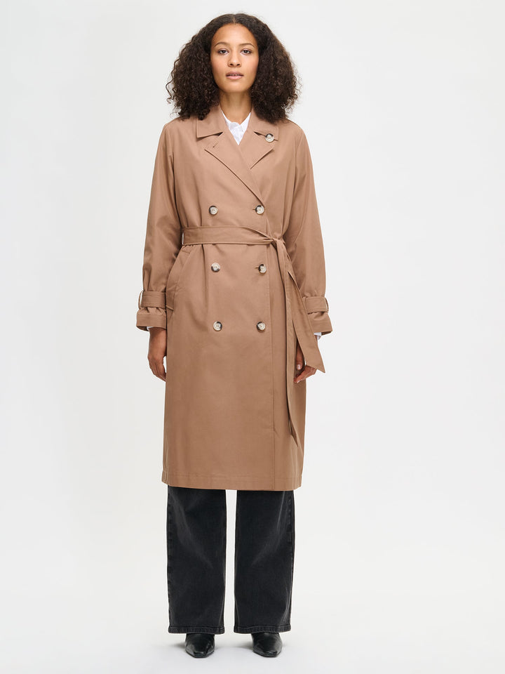 Arianna | Women’s classic belted trench coat with turn-down collar