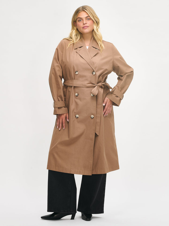 Arianna | Women’s classic belted trench coat with turn-down collar