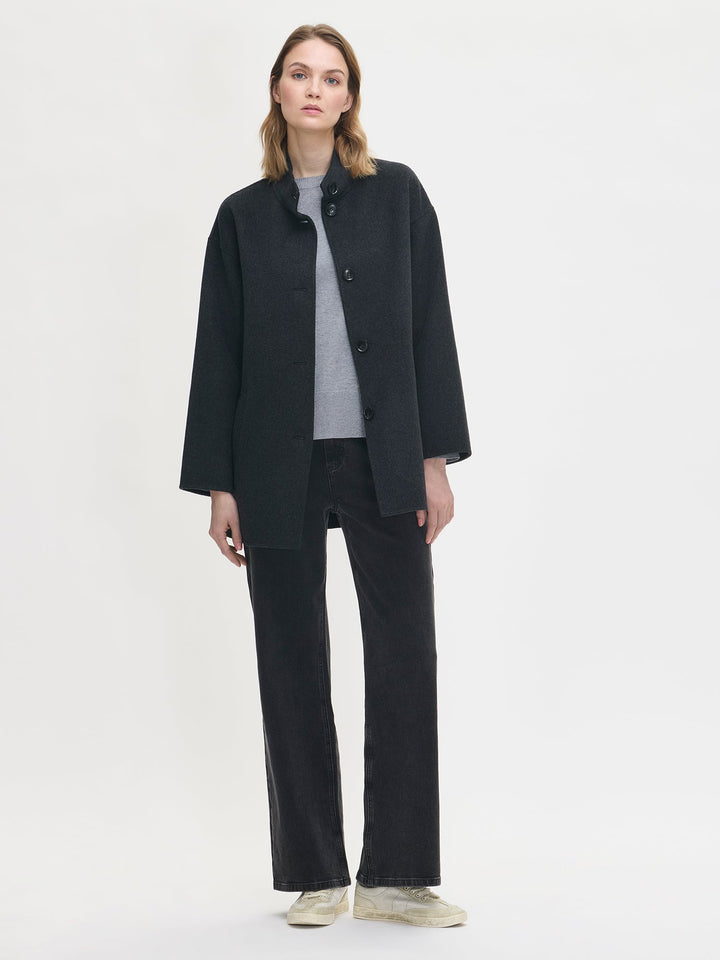 Trixia | Women’s short wool blend coat with minimalist design