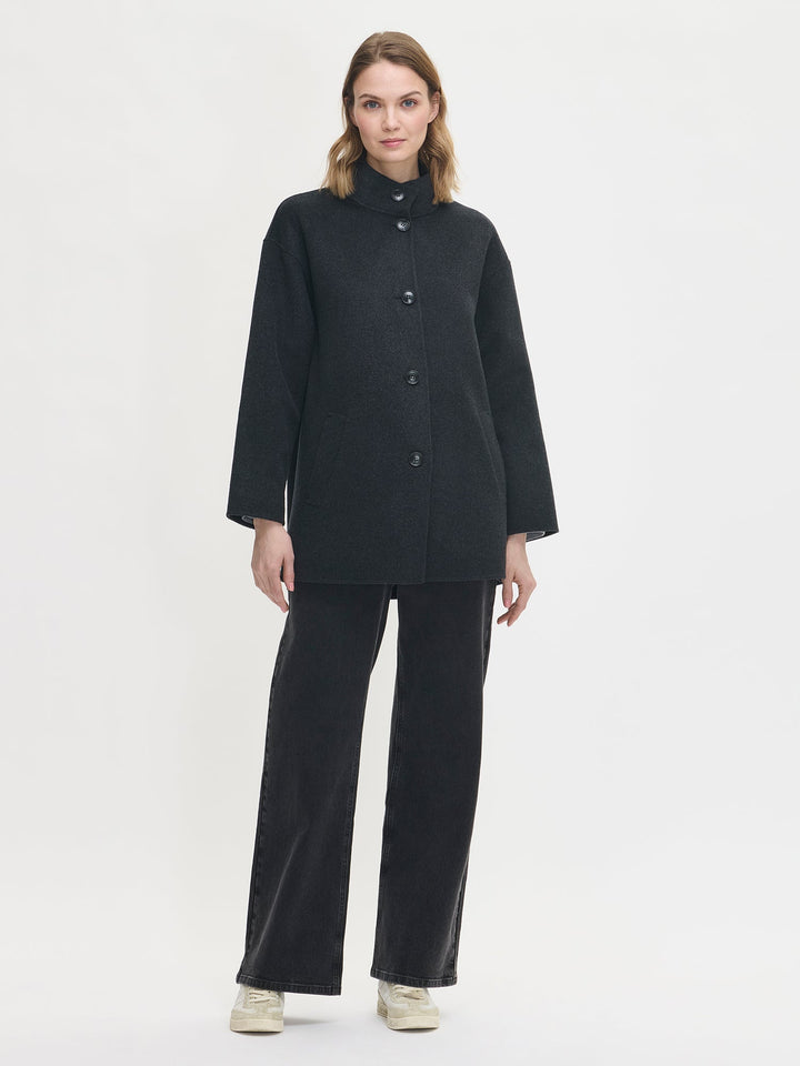 Trixia | Women’s short wool blend coat with minimalist design