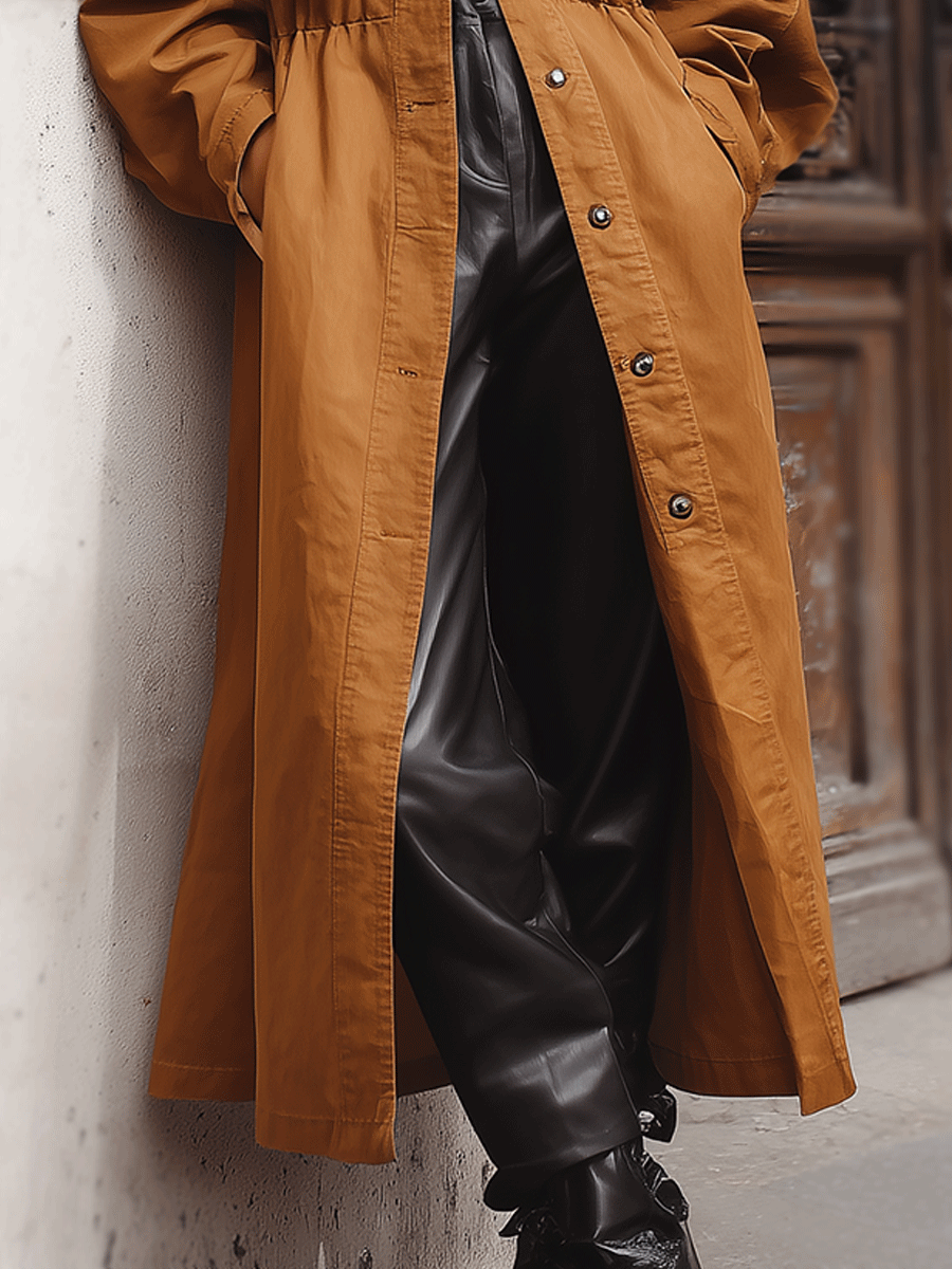 Raven | Women’s versatile long trench coat with button closure