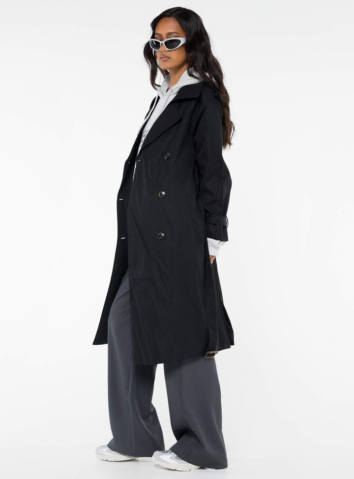 Alena | Women’s oversized trench coat with removable belt and back split