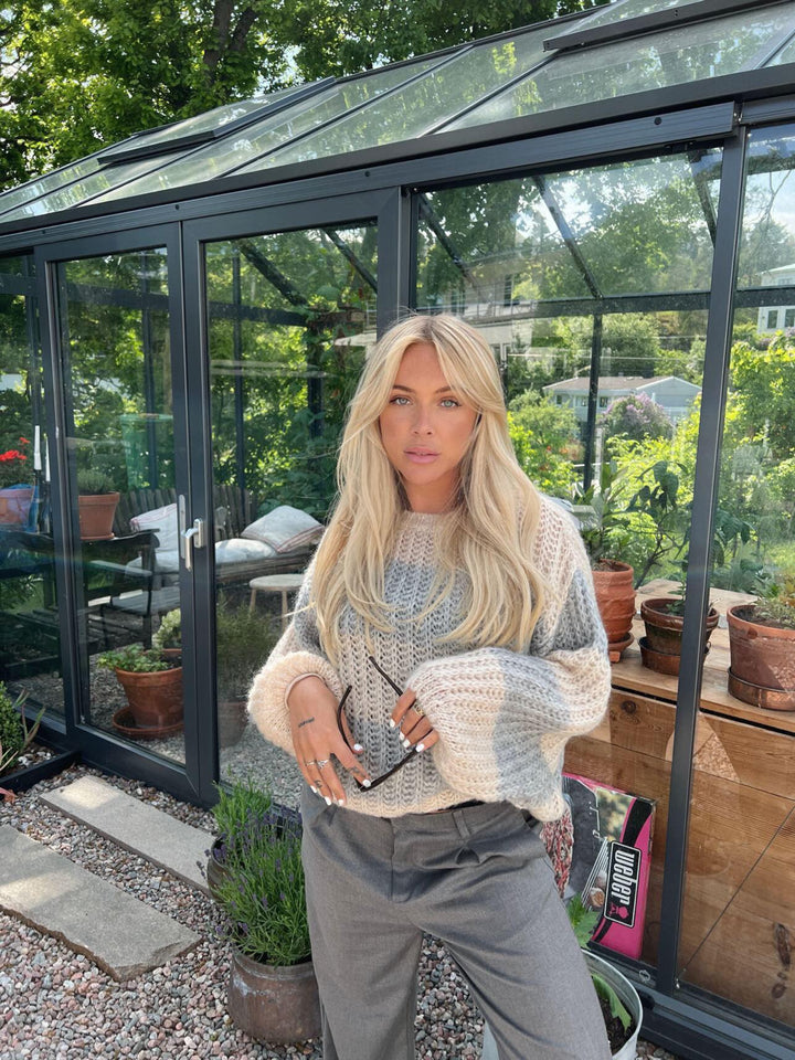 Marigold | Women’s knit sweater with oversized striped design