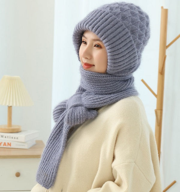 Selwen | Women’s integrated knit cap scarf with a soft ear-covering design