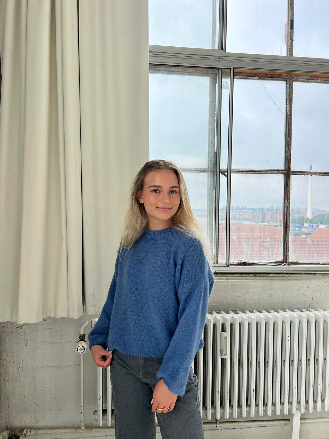 Hazel | Women’s knit sweater with oversized balloon sleeve design