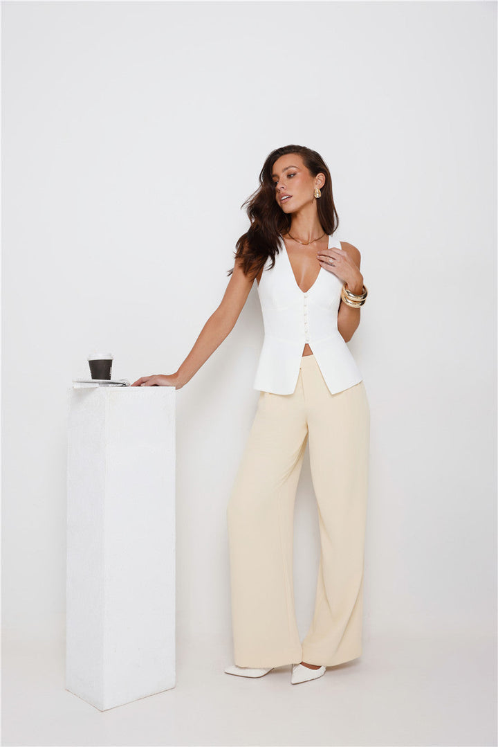 Luna | Women’s wide leg trousers with high waist and flowing silhouette