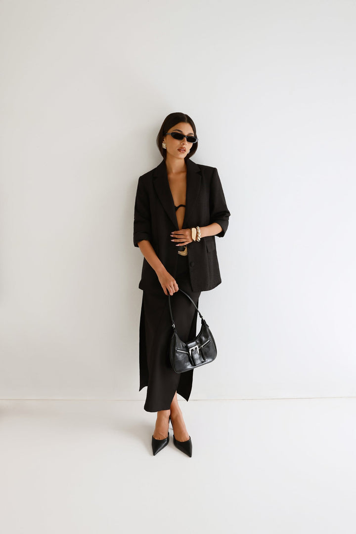 Anamarie | Women’s crescent shoulder bag with buckle detail and zip closure