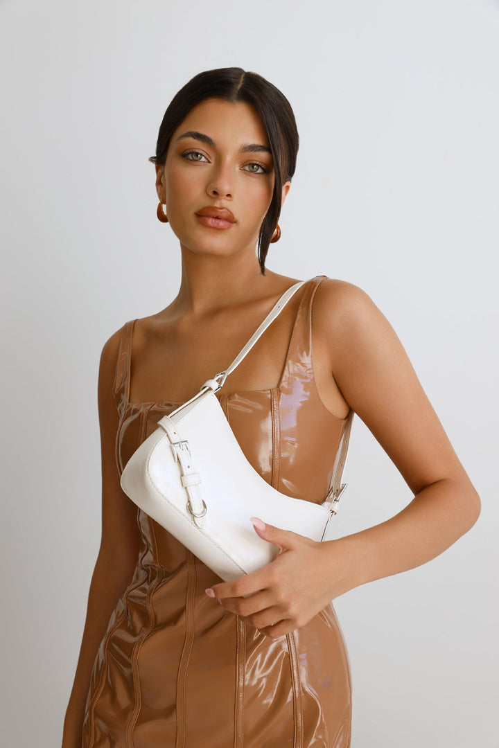 Donna | Women’s structured shoulder bag with buckle strap details