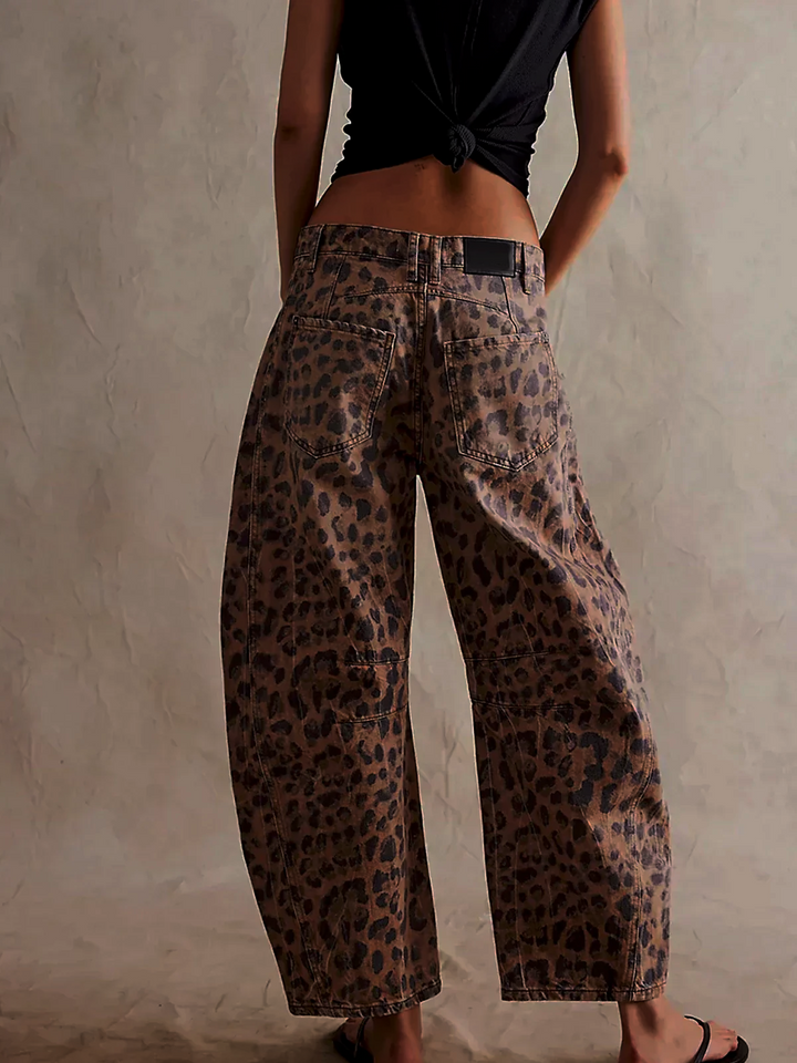 Leilani | Baggy print barrel jeans