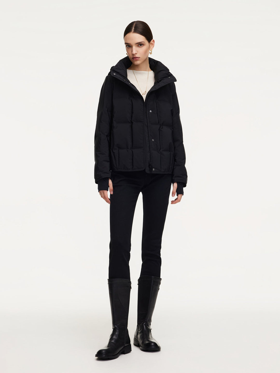 Kensie | Women’s cocoon hooded winter jacket with a structured weather-ready silhouette