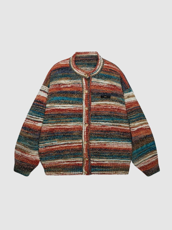 Ashley | Women's knitted colorful striped cardigan