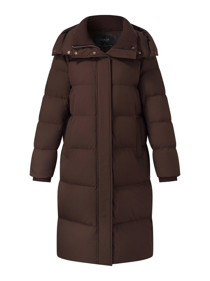 Zennah | Women’s long winter coat with an H-line silhouette and detachable hood