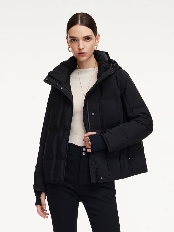 Kensie | Women’s cocoon hooded winter jacket with a structured weather-ready silhouette