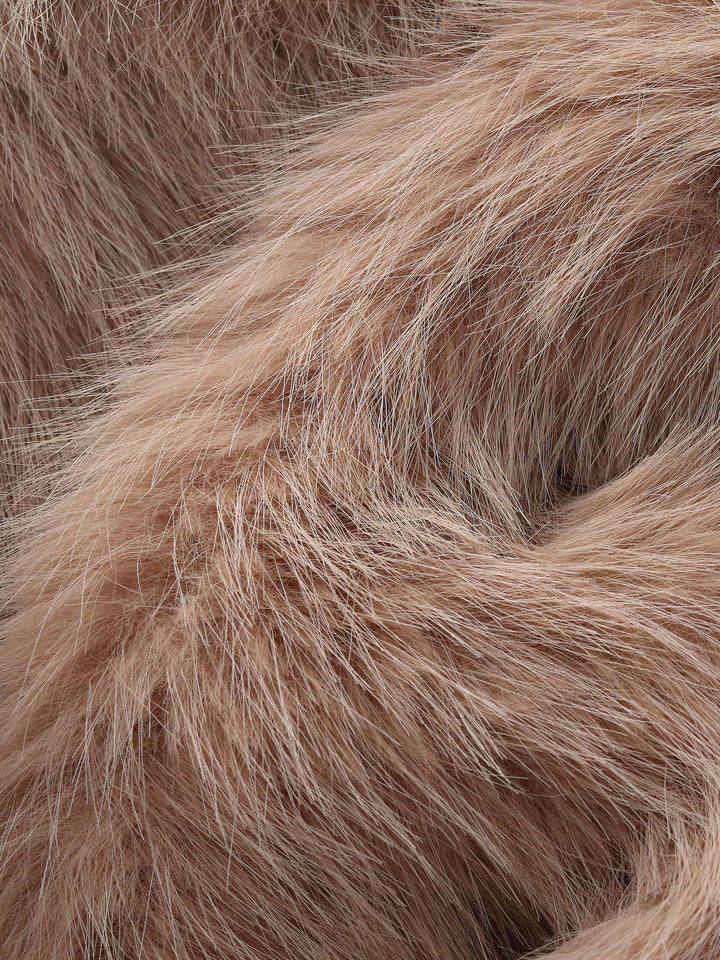 Sylin | Women’s plush V-neck coat with a soft, voluminous silhouette