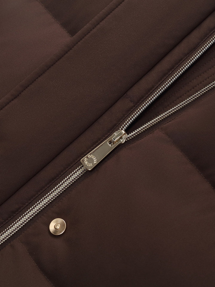 Zennah | Women’s long winter coat with an H-line silhouette and detachable hood