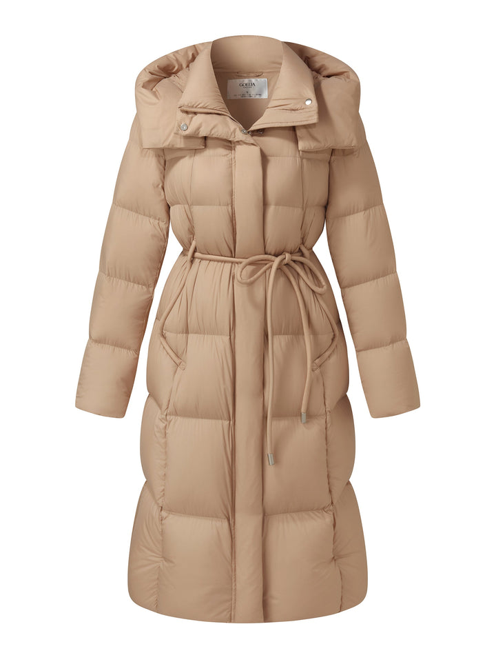 Tivra | Women’s hooded winter coat with a soft, adjustable belted silhouette