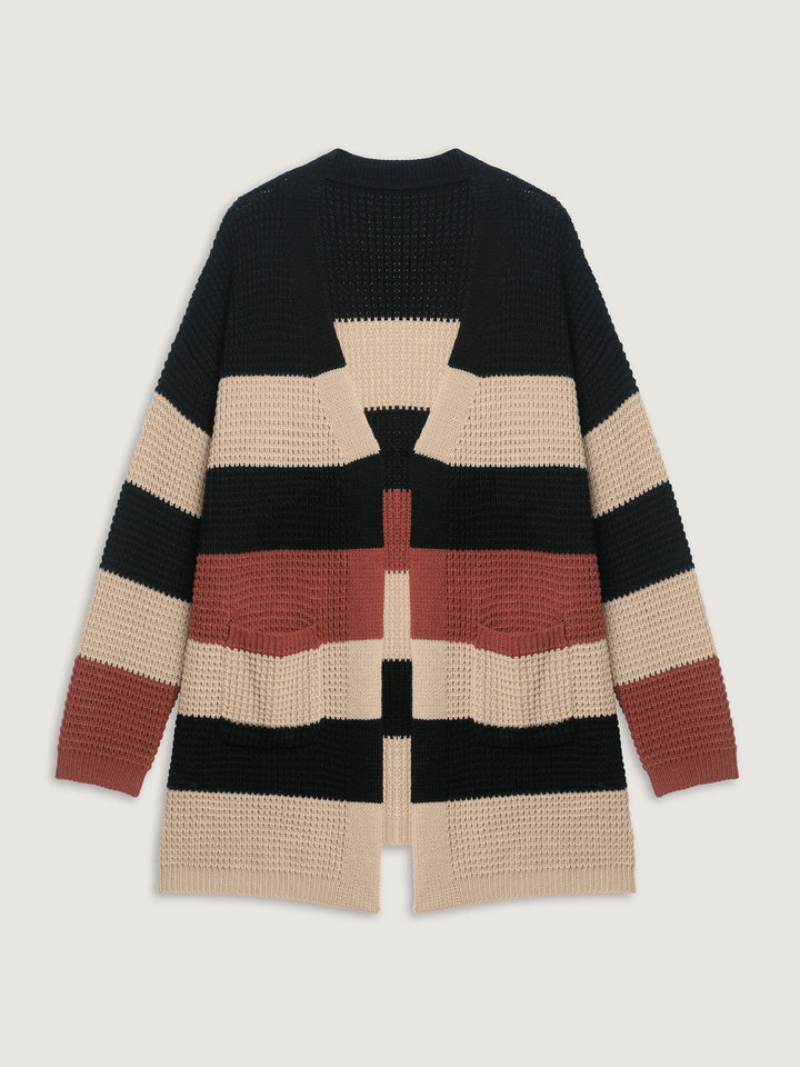 Brylee | Women’s open-front striped knit cardigan