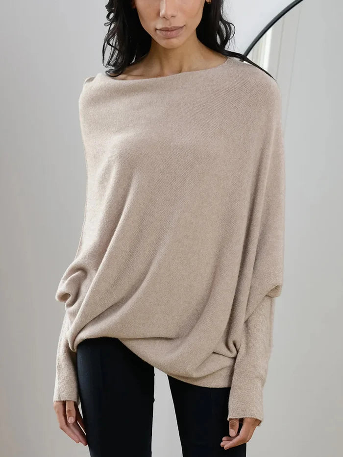 Sienna | Women’s sweater with draped asymmetrical design