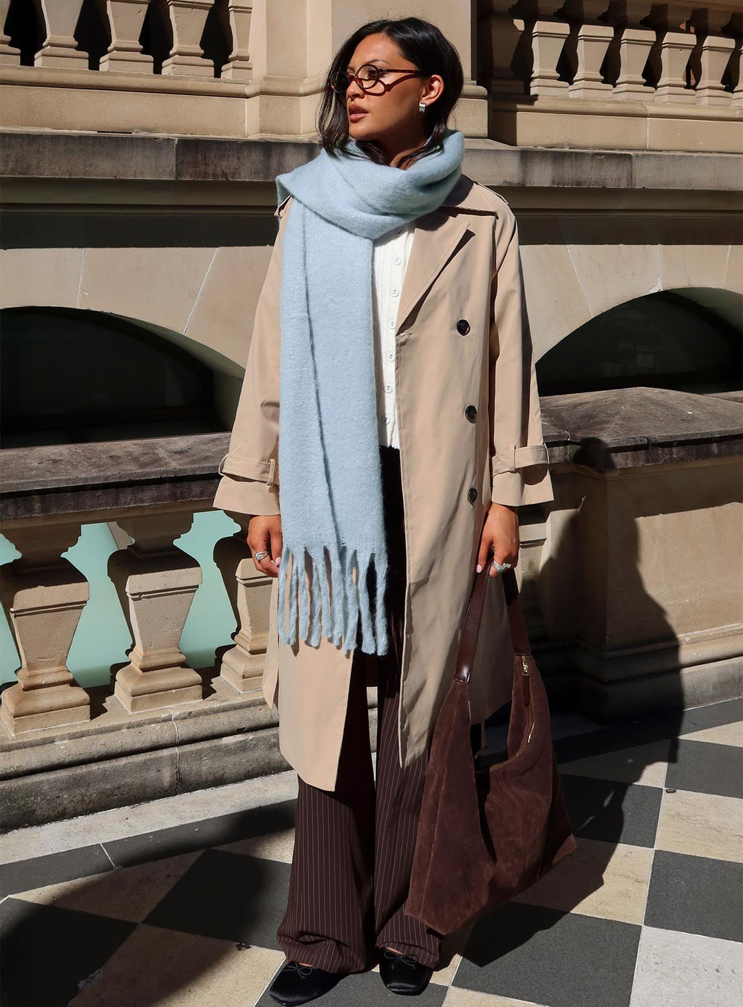 Rose | Women’s belted trench coat with lapel collar and tie waist