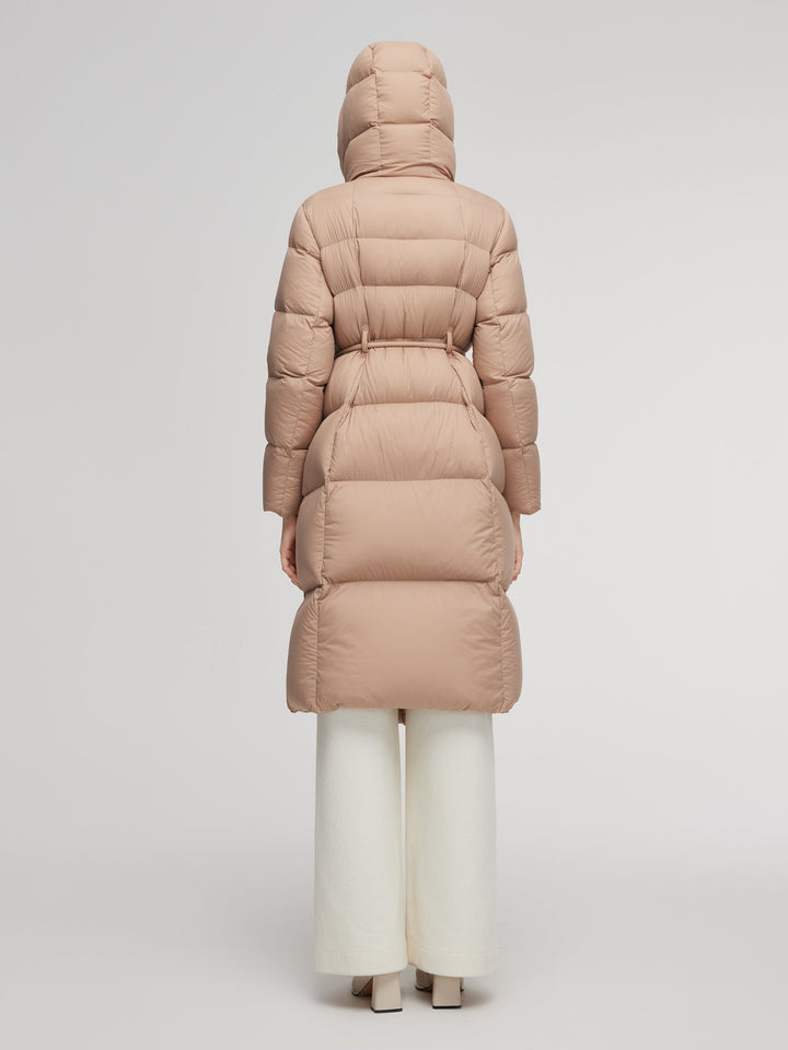 Tivra | Women’s hooded winter coat with a soft, adjustable belted silhouette