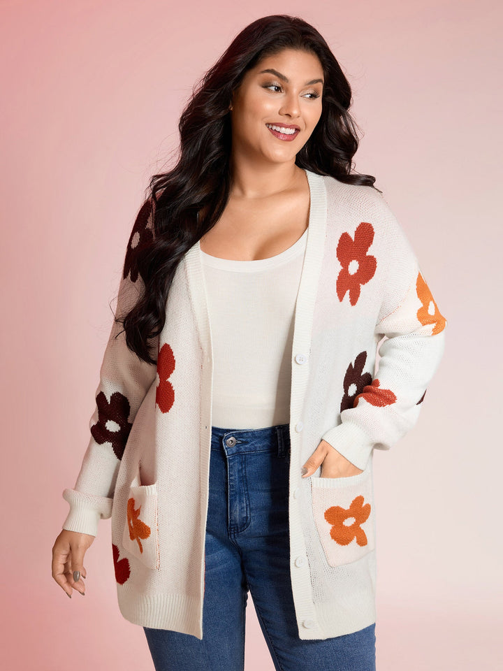 Destiny | Women’s floral button-front knit cardigan