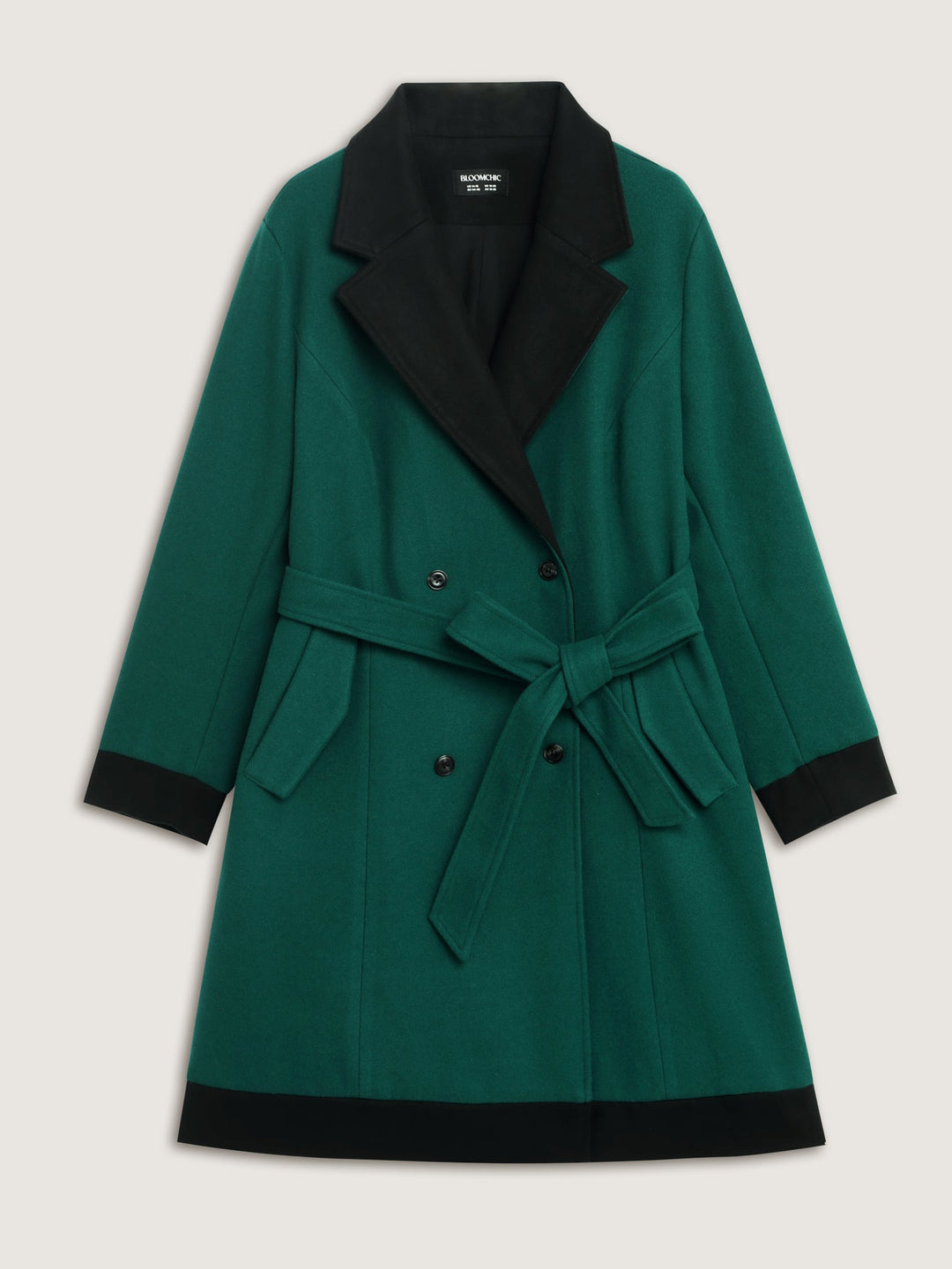 Mavey | Women’s color contrast belted lined coat